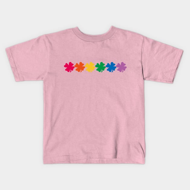 Rainbow Clover Kids T-Shirt by EunsooLee